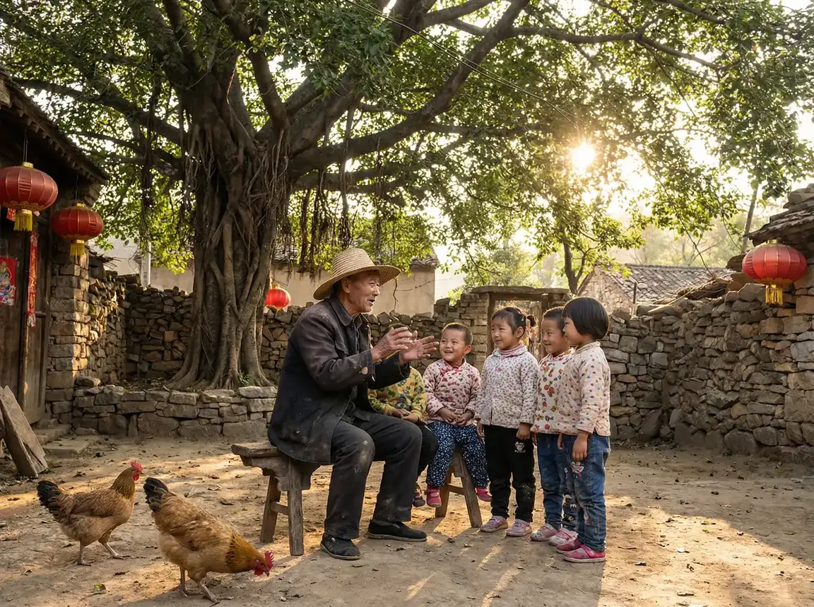 老人在大榕树下给孩子们讲故事 - 罪案终结第七季 乡村记忆